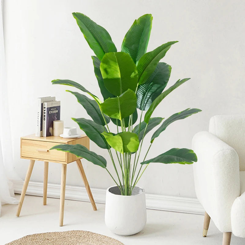 1pc Artificial Plants Large Tropical Palm Tree Fake Banana Plants Leaves Real Touch Plastic Monstera For Home Garden Party Decor Econic Blanks