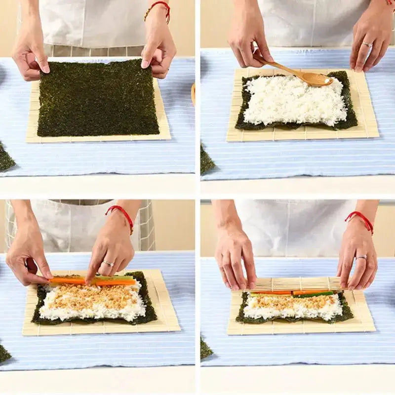 DIY Bamboo Sushi Maker Rolling Mat Sushi Tools Rice Rollers Kitchen Gadget Hand Maker Food Rice Roll Mold Cooking Accessories Quick Pick Grocers
