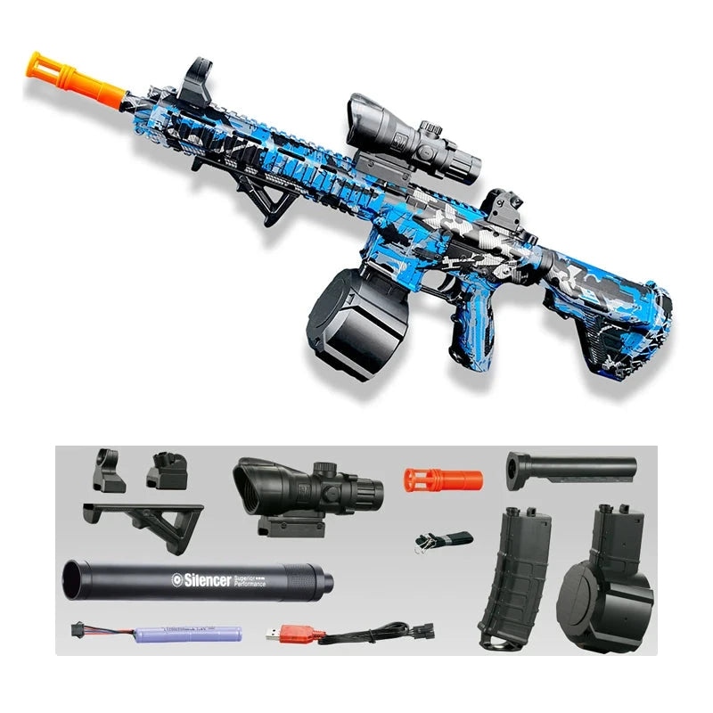 M416 Gun Toy Outdoor Electric Blaster Shooting Sport Gel Bullet Shoot Summer Water Ball Toys For Interactive Parent Child Game Econic Blanks