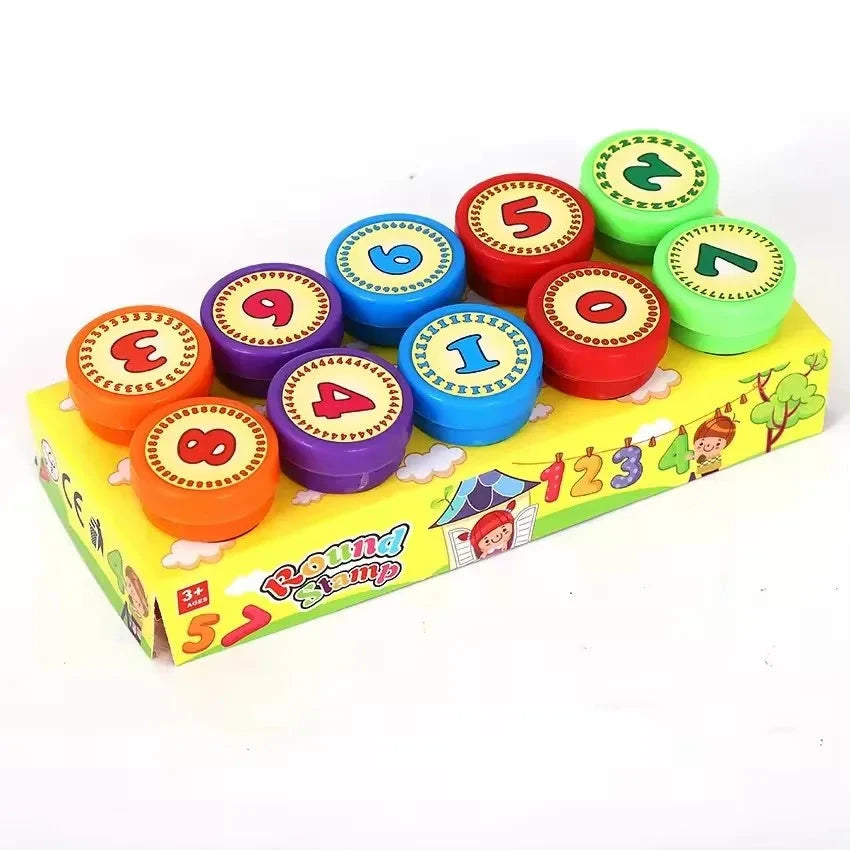 10pcs Assorted Stamps for Kids Self-ink Stamps Children Toy Stamps Smiley Face Seal Scrapbooking DIY Painting Photo Album Decor Econic Blanks