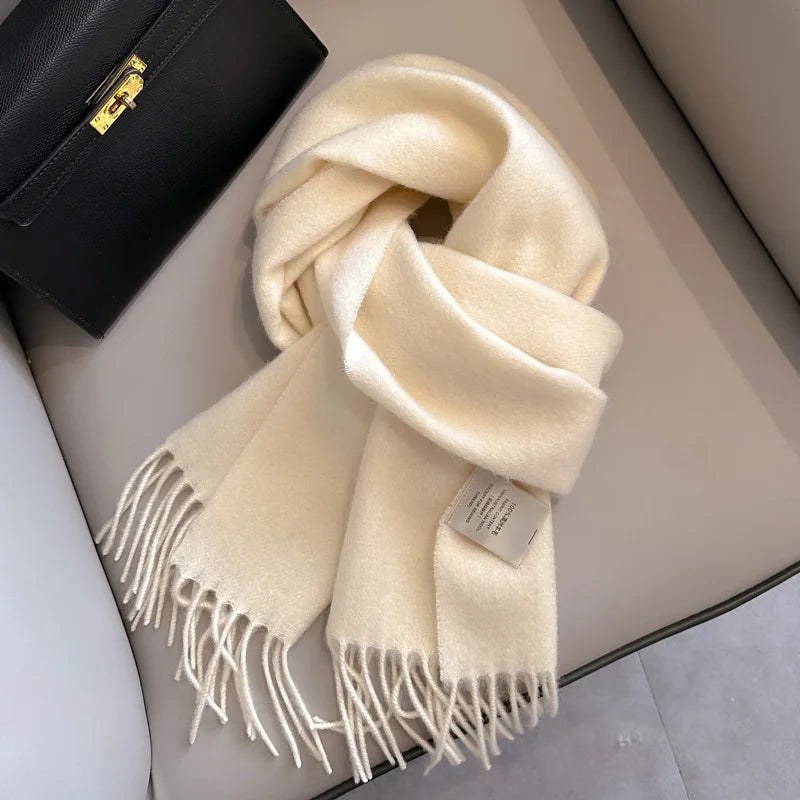 Winter Narrow Scarf 28 Color 100% Wool Scarf Hot Selling Solid Color Scarf Men's and Women's Universal Warm and Cold proof Scarf Quick Pick Grocers