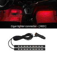 2-in-1 LED Car Neon Foot Light - USB & Cigarette Lighter Interior Ambient Lamp Econic Blanks