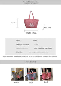 Casual Large Stripe Women's Shoulder Bag 2025 New Fashion Commuter Tote Bag High Capaci Canvas Handbag for Youth bolso mujer Quick Pick Grocers