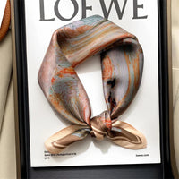 2025 Fashion 100% Real Silk Scarf 53cm Square Bandelet Women's Silk Temperament Small Scarf Neck Decorative Wrap Printed Scarves Quick Pick Grocers