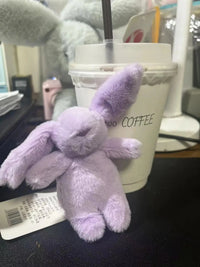 Stuffed Animals Cute Cartoon Rabbit Keychain Love Pompom Trinket Toy Girl Bag Car Keychain Mobile Phone Pendant Jewelry Gift Econic Blanks