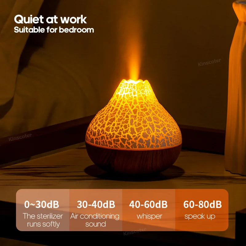 Volcano Air Humidifier 300ml Desktop USB Water Mist Diffuser Purifier Air Freshener Nebulizer with Colorful Ambient Night Light Quick Pick Grocers