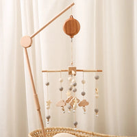 Crib Bell Rotary Music Box with Songs 0 12 Months Baby Bed Hanging Bell Toy Motor Accessory Pendant Toy Nursery Plays Wood Grain Purest Peak