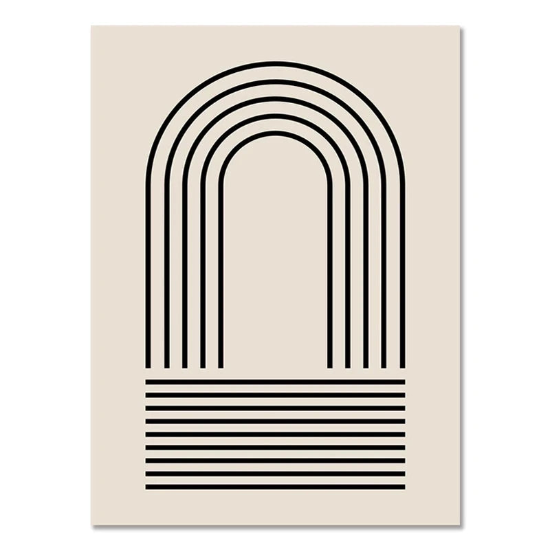 Geometric Leaf Rainbow Abstract Boho Canvas Prints Bohemia Line Poster Nordic Room Wall Aesthetics Art Painting For Home Decor Quick Pick Grocers