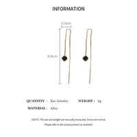 Simple Geometric Square Drop Earring For Women Korean Fashion Gold-color Line Long Tassel Dangle Earrings Party Jewelry Gift Econic Blanks