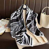 90*90Cm Square Scarf Twill Silk Feeling Women Head Shawls and Wraps Luxury Hair Tree Print Neck Scarves Hijab Bandana Pashmina Econic Blanks