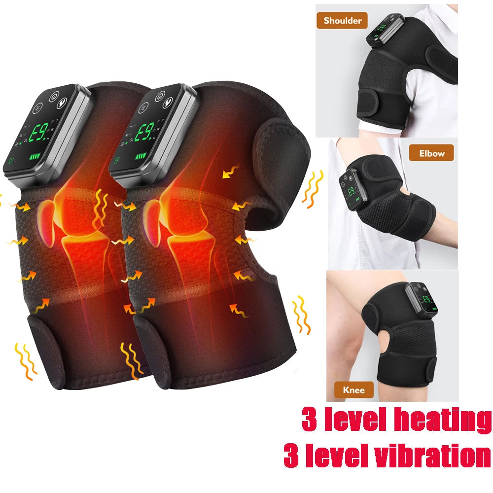 Eletric Heating Knee Massage Device Vibration Knee Pads for Shoulder Elbow Joint Warm Massage Thermal Knee Pad Blood Circulation Quick Pick Grocers
