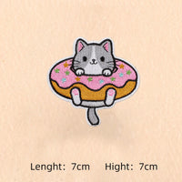 Cute Cartoon Cat patch Embroidery Patches on clothes Children's clothing Animal Interesting Embroidery Accessories Iron patch Quick Pick Grocers