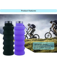 1pc Collapsible Water Bottle, Reuseable BPA Free Silicone Foldable Bottles Portable Hiking Cup For Outdoor Mountaineering Tours Econic Blanks