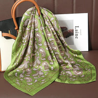 Luxury Print Satin Silk Square Scarf for Women Shawl Hijab Neckerchief Female Hair Ribbon Headband Fashion Wrap Bandana 2023 New Econic Blanks