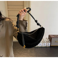 Faux Suede Super Popular Niche Suede Shoulder Bag for Women 2025 Hot Sale Single Crossbody Bags Underarm Dumpling Sweet Bags Quick Pick Grocers