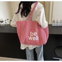 Casual Large Stripe Women's Shoulder Bag 2025 New Fashion Commuter Tote Bag High Capaci Canvas Handbag for Youth bolso mujer Quick Pick Grocers