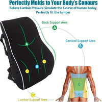 Ergonomic Memory Foam Lumbar Support Back Cushion Econic Blanks