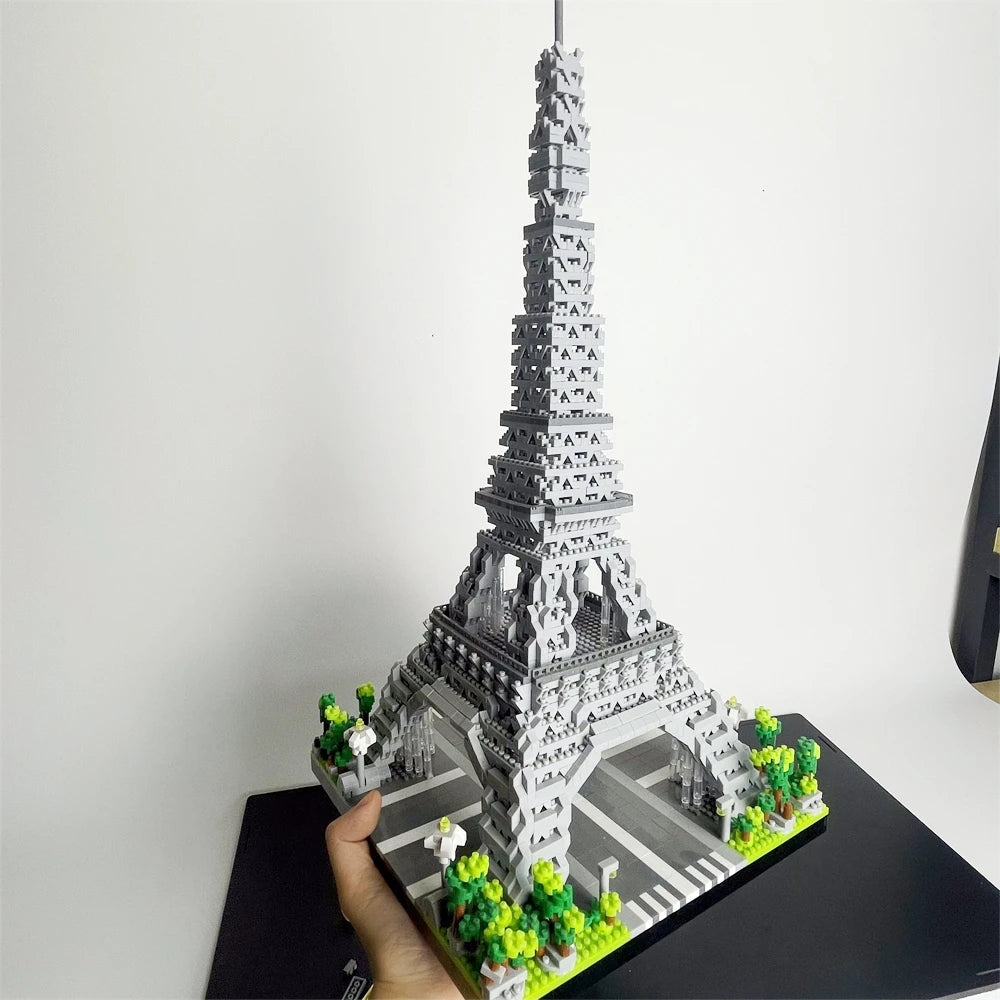 Eiffel Tower Paris Architectural Micro Mini Model Building Blocks Toy : Enhance Your Office Decor, Boost Hand Skills Gift Quick Pick Grocers