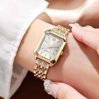 Fashion Rectangle Women Quartz Watch Luxury Analog Wristwatches Reloj Mujer Girls Clock Gift（Without Box） Quick Pick Grocers