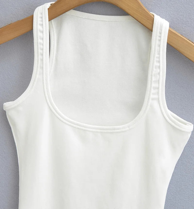 Women's Sculpted Square Neck Tank Top Summer Slim Fit Workout Athletic Crop Tops for Women Quick Pick Grocers