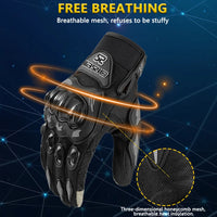 Summer Breathable Full Finger Motorcycle Gloves Non-slip Wear-resistant Motocross Racing Gloves Touch Screen Moto Biker Gloves Quick Pick Grocers