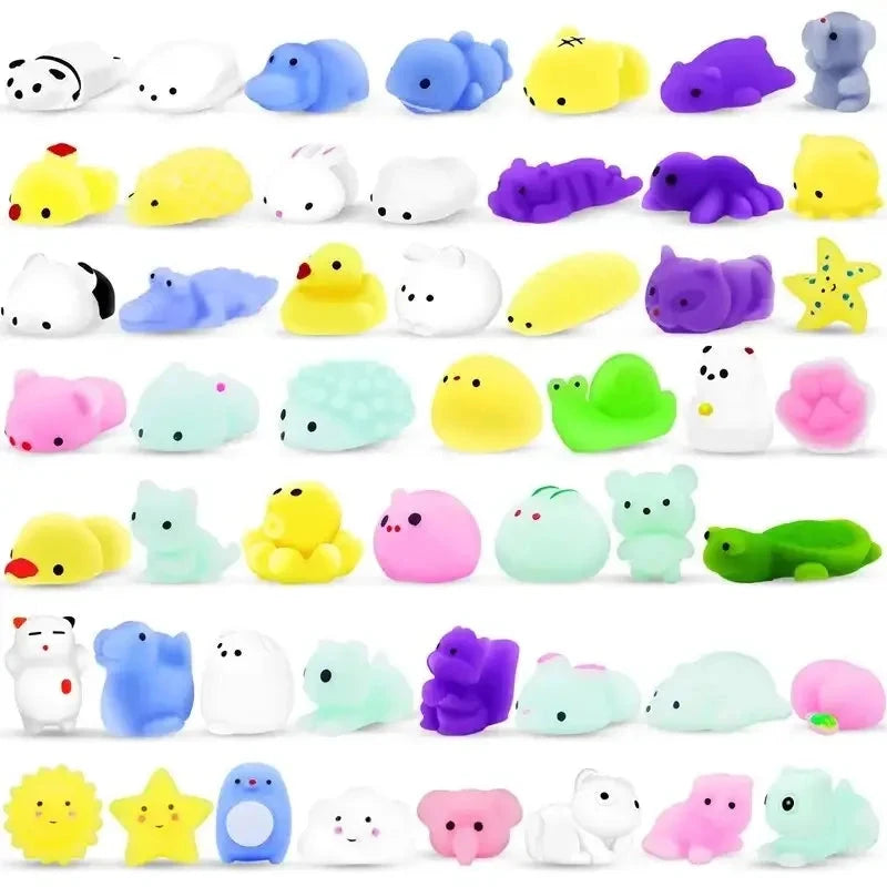 20 Pcs Random Cute Animals Vent and Relieve Stress with Toys and Small Gifts Soft Rubber Animal Pinching Econic Blanks
