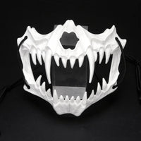 Halloween Mask Half-face Mask Cos Dragon God Fierce Tiger Night Fork Tengu Man Wolf Mask Performance Skull Masks Econic Blanks