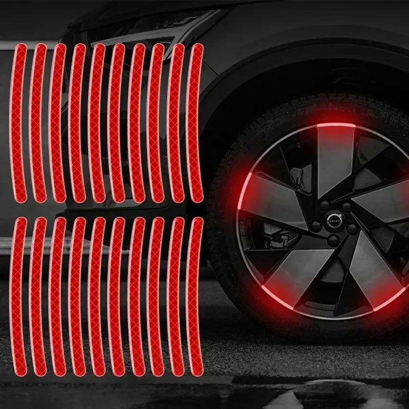 Car Wheel Hub Reflective Stripes Stickers – Night Safety Tire Rim Decals, Waterproof Warning Tape for Vehicle Decoration Econic Blanks