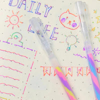 6pcs Glitter Gel Highlighter Pens Set - 1.2mm Vibrant Colors, Smooth Writing, Perfect for Journals, DIY Crafts, Greeting Cards, Quick Pick Grocers