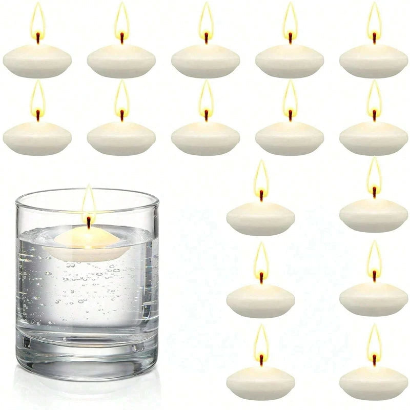 6/10/16Pcs Unscented Discs Candles Floating For Valentine's Day Party Wedding Home Bathtub Decor Romantic Confession Candlelight Purest Peak Salt