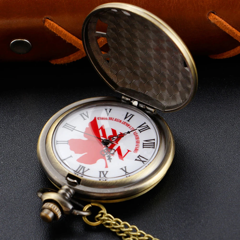 Bronze Antique Hollow Steel Quartz Pocket Watch - God's Land Decrypted Map - Best Gift Clock Selection for Men and Women Quick Pick Grocers