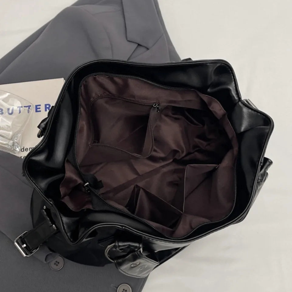 Retro Brand Roomy Shoulder Bag Female Luxury Solid Color Classic Crossbody Bag Large Capacity Style Soft PU Leather Tote Bag Quick Pick Grocers