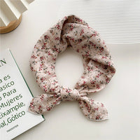 55cm Laies Headband Cotton Linen Square Scarf Women Korean College Girls Fashion Spring Autumn New Style Elegant Neck Scarves Quick Pick Grocers