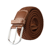 107/120/130CM Fashion Female Elastic Casual Stretch Woven Belt Unisex Canvas Elastic Belts for Women Jeans Pin Buckle Men Belt Quick Pick Grocers