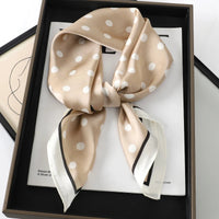60Colors Luxury Scarf Women 70*70Cm Silk Feel Square Hair Wrapping Foulard Satin Shawl Big Size Head Bandana Hijab Handkerchief Quick Pick Grocers