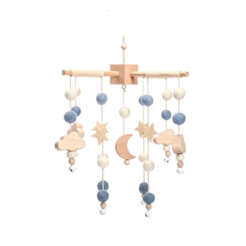 Baby Rattle Toy Bed Bell Bracket Wooden Mobile 0-12 Months Newborn Crochet Bed Bell Hanging Toys Holder Bracket Infant Crib Gift Purest Peak