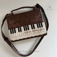 New Vintage Piano Shoulder Bag Womens Brown Crossbody Bag Y2k Girls Transparent Ita Bag Personalized Backpack Aesthetic Handbags Quick Pick Grocers