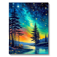 5D Diamond Art Painting Aurora Landscape Mosaic Embroidery Cross Stitch Kit Full Round Rhinestone Diy Wall Home Decor Gift Econic Blanks
