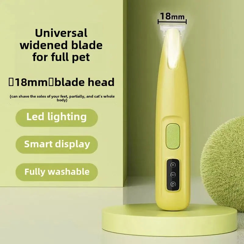 New Dog Paw Trimmer with LED Light Fully Waterproof Pet Hair Trimmer with LED Display Dog Clippers for Grooming 18mm Widen Blade Quick Pick Grocers