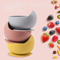 Food Grade Silicone Child Dish Set Baby Feeding Bowl Suction Plate Straw Cup Wooden Spoon Fork for Kids Tableware Toddler Dishes Purest Peak