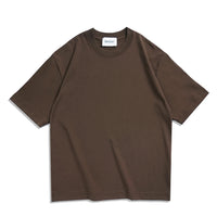 WAVLATII Oversized Summer T shirts for Women Men Brown Casual Female Korean Streetwear Tees Unisex Basic Solid Young Cool Tops Quick Pick Grocers
