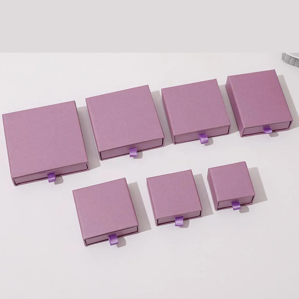 10pcs Paper Jewelry Gift Box For Ring Earrings Pendant Necklace Bracelet Stud Organizer Wedding Favors Jewellery Packaging Sack Purest Peak