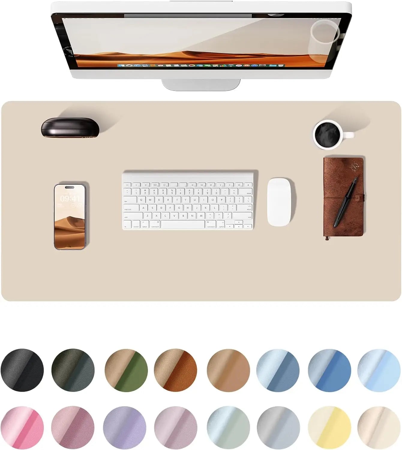 Large Mouse Pad,Office Desk Mat, Leather Desk Pad Protector, Non-Slip PU Leather Desk Blotter, Laptop Desk Pad Quick Pick Grocers