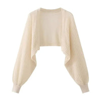French Ice Silk Knitted Sun-Proof Cardigan Top Women's Summer Thin Jacket Waistcoat Suspender Skirt Shawl Outer Match Blouse Quick Pick Grocers