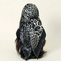 Satin Square Scarf Women Muslim Hijab Elegant 2025 Print Silk Neckerchief Shawl Wraps Headband Handle Hair Accessories Bandana Econic Blanks