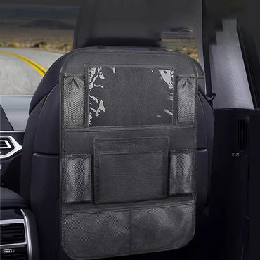 1pc Simple Black large size Multi Grid Seat Back Hanging Car Storage Bag, Multifunction Car Storage Bag For Car, Halloween, Than Econic Blanks