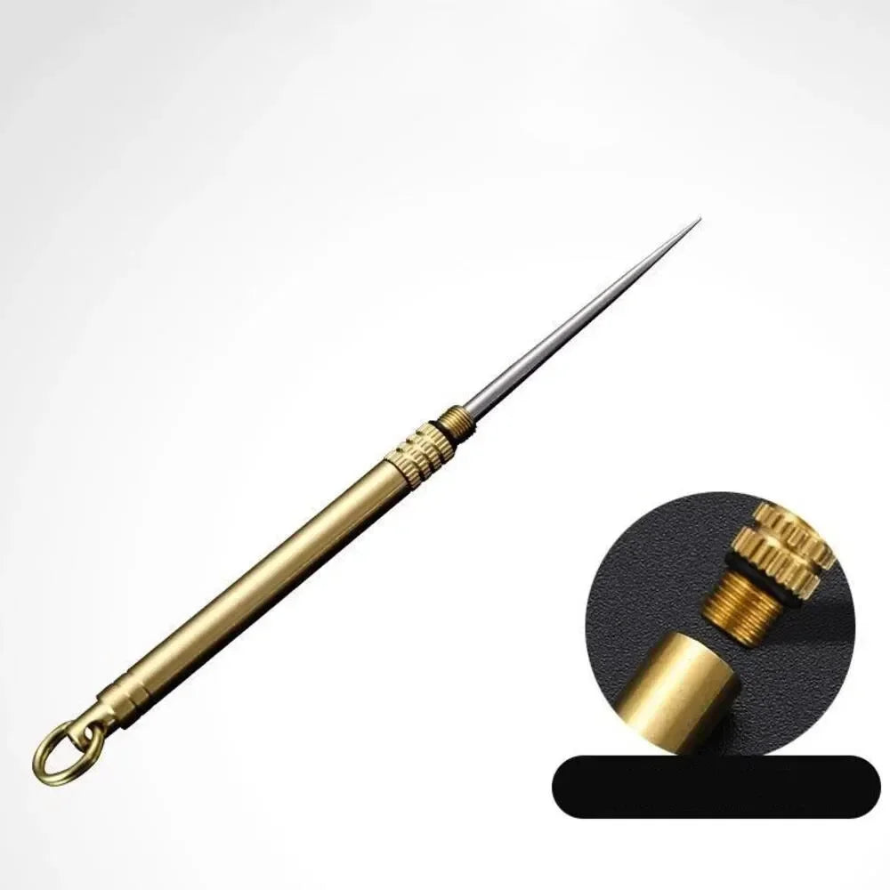 Titanium & Brass Toothpick, Portable Toothpick Bottle with Fruit Fork, Multifunctional Camping Tool, Stronger Than Dental Floss Econic Blanks