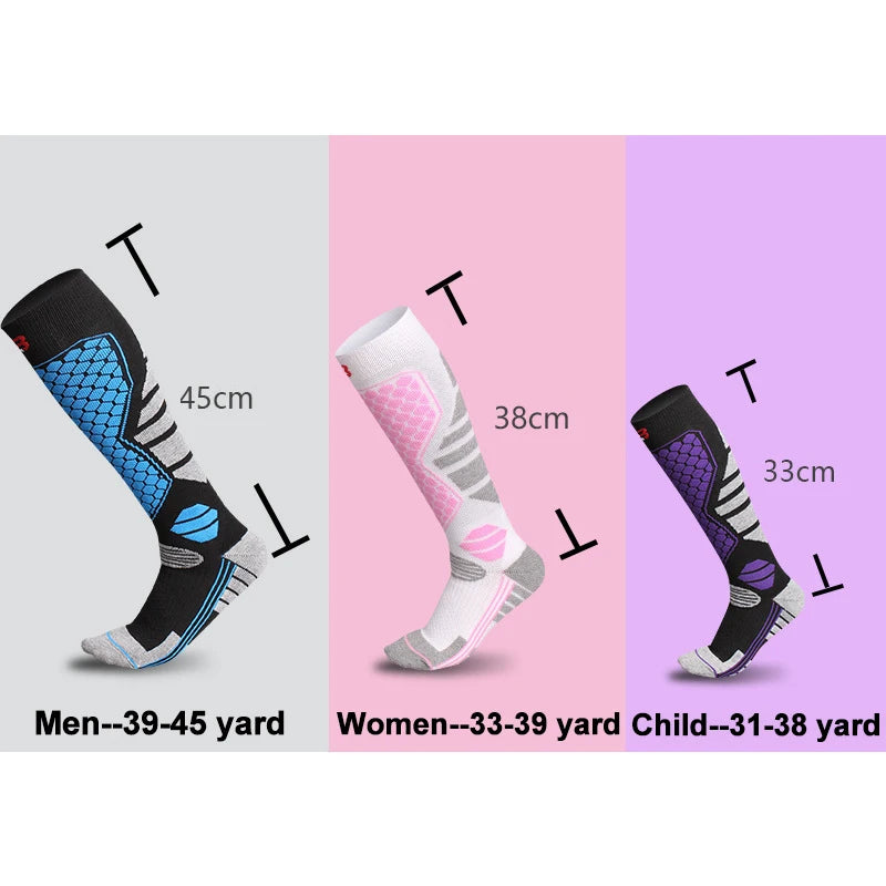 GTUBIKE 1 Pair Winter Warm Ski Stockings Thickening Hiking Socks for Women Men Anti-Cold Skiing Outdoor Sport Stockings Snow Quick Pick Grocers