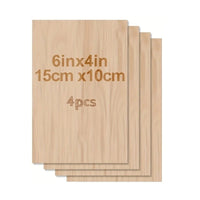 4Pcs/8pcs/15Pcs 6X4in/15X10cm Rectangle Unfinished Wood Sheets for Crafts House Aircraft Ship Boat Arts, DIY Wooden Econic Blanks