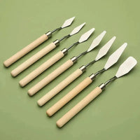 7Pcs Stainless Steel Oil Painting Knives Artist Crafts Spatula Palette Knife Mixing Knife Scraper Art Tools Econic Blanks